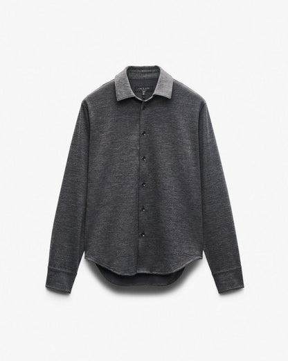 Tomlin Merino Wool Knit Shirt - Charcoal
