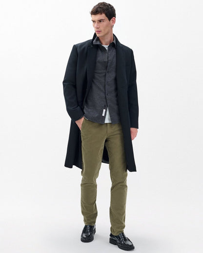 Tomlin Merino Wool Knit Shirt - Charcoal