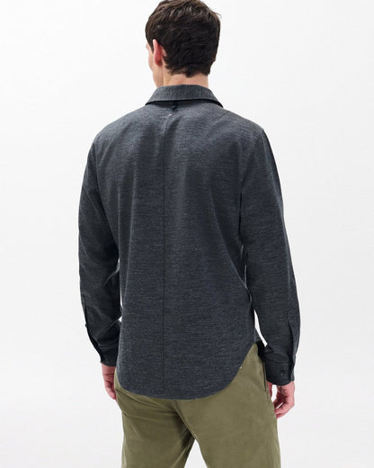Tomlin Merino Wool Knit Shirt - Charcoal
