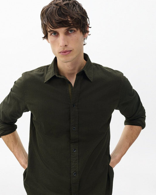 Tomlin Stretch Dobby Shirt - Forest Green