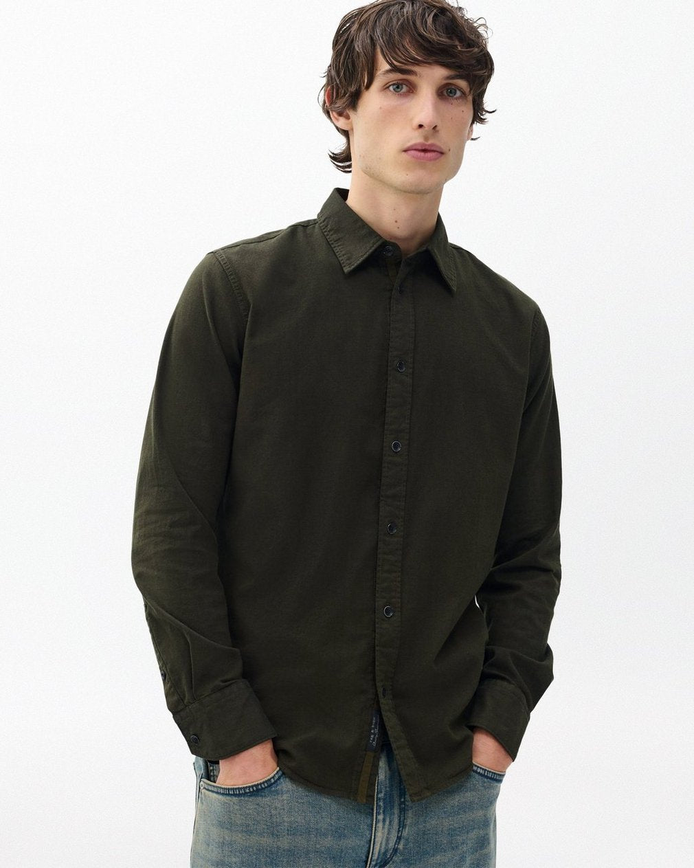 Tomlin Stretch Dobby Shirt - Forest Green