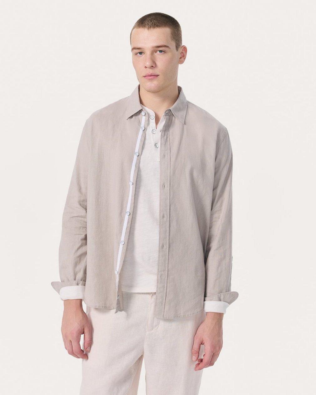 Finch Linen-Blend Shirt - Chime Grey