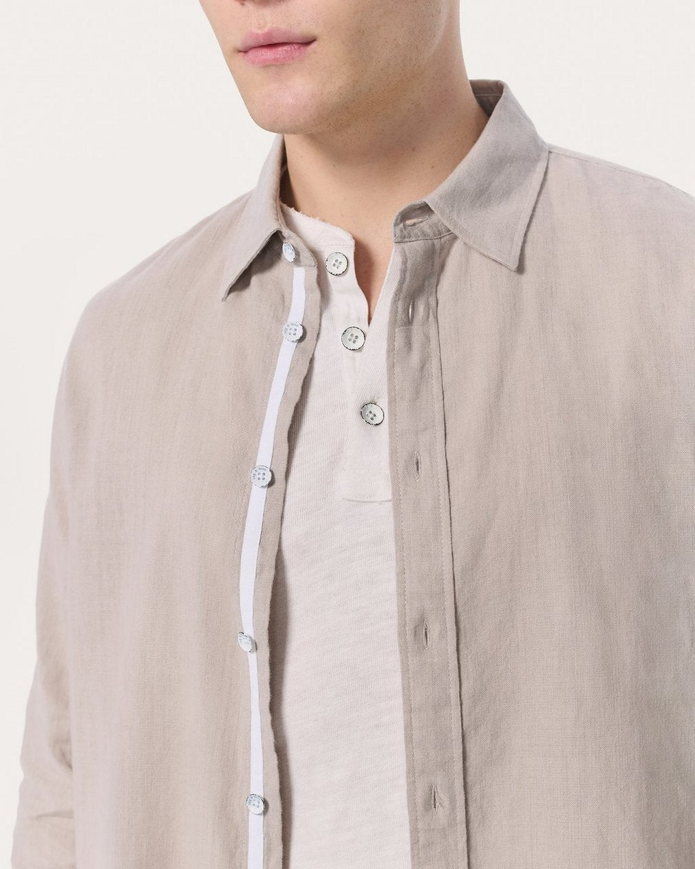 Finch Linen-Blend Shirt - Chime Grey