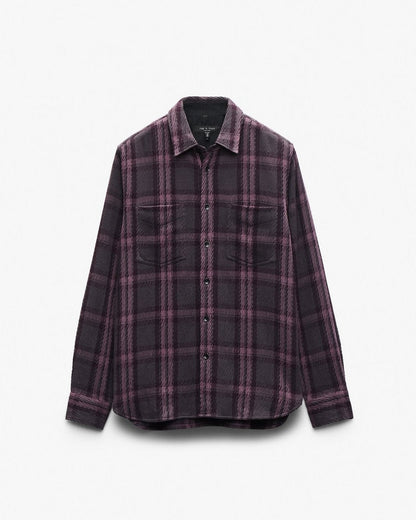 Plaid Twill CPO Overshirt - Purple Fairfax