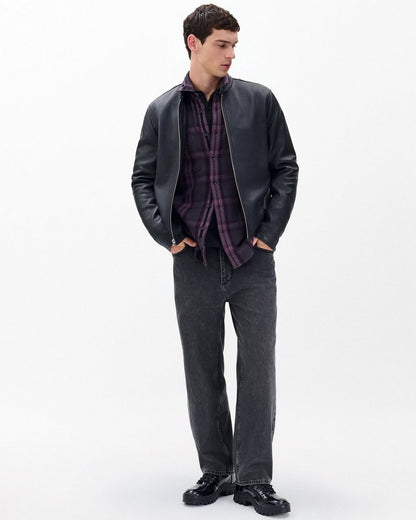 Plaid Twill CPO Overshirt - Purple Fairfax