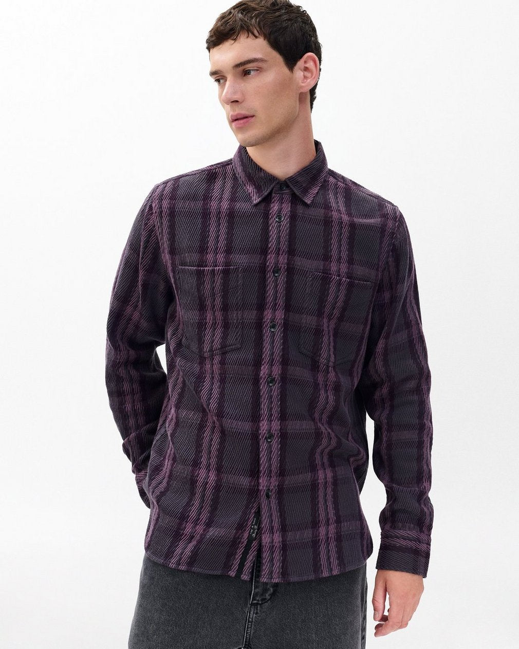 Plaid Twill CPO Overshirt - Purple Fairfax