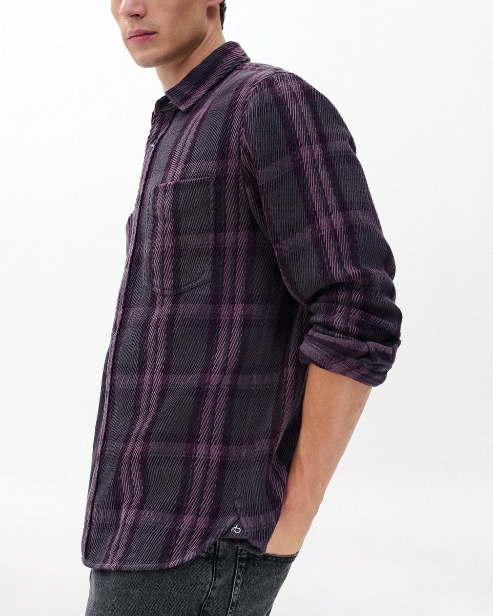 Plaid Twill CPO Overshirt - Purple Fairfax