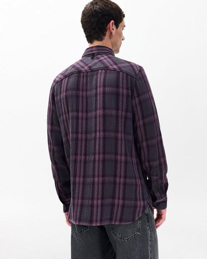 Plaid Twill CPO Overshirt - Purple Fairfax