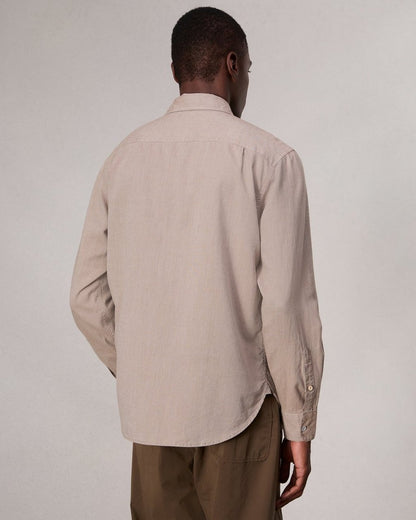 Finch Textured Striped Shirt - Khaki Stripe