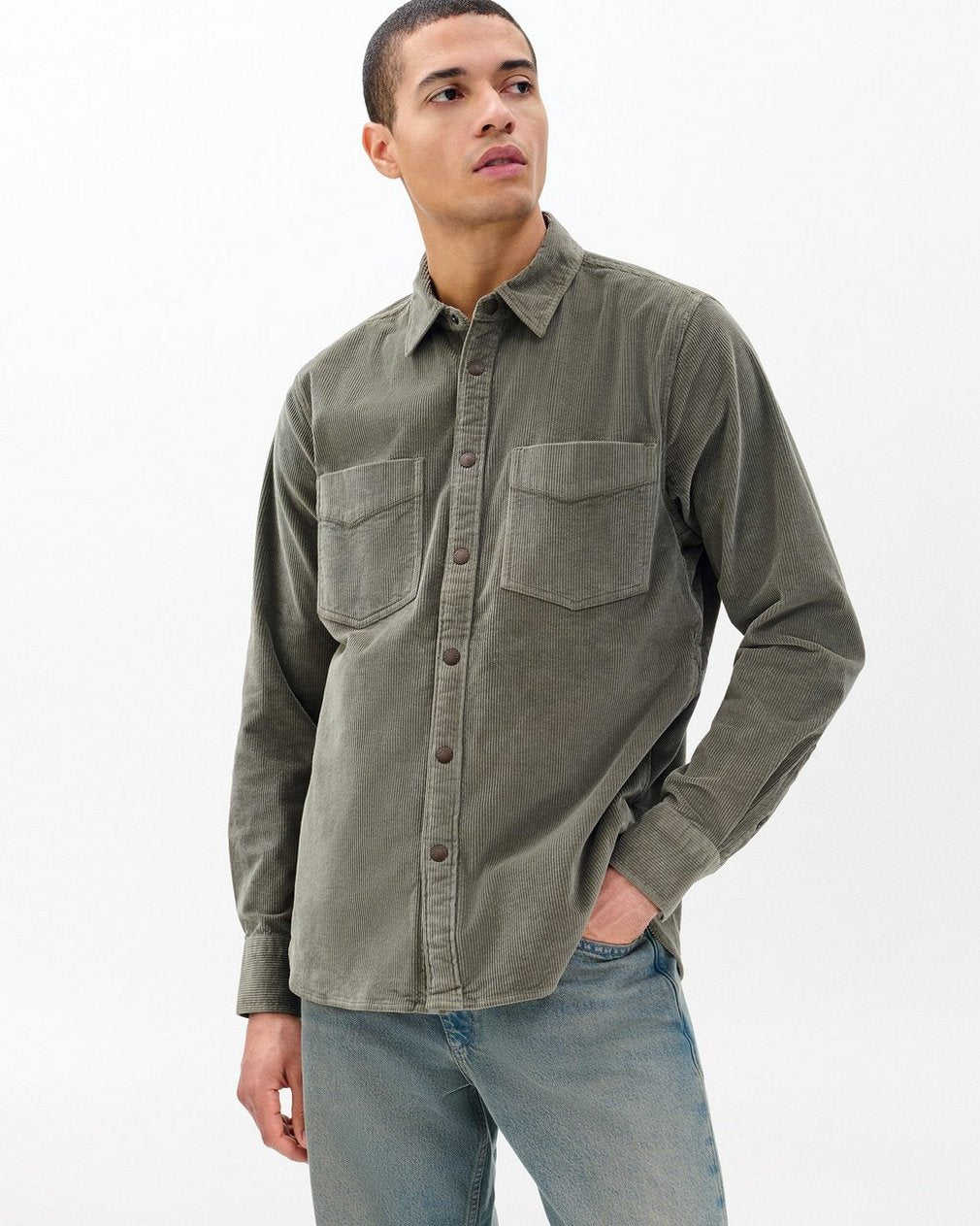 Corduroy CPO Overshirt - Dark Green