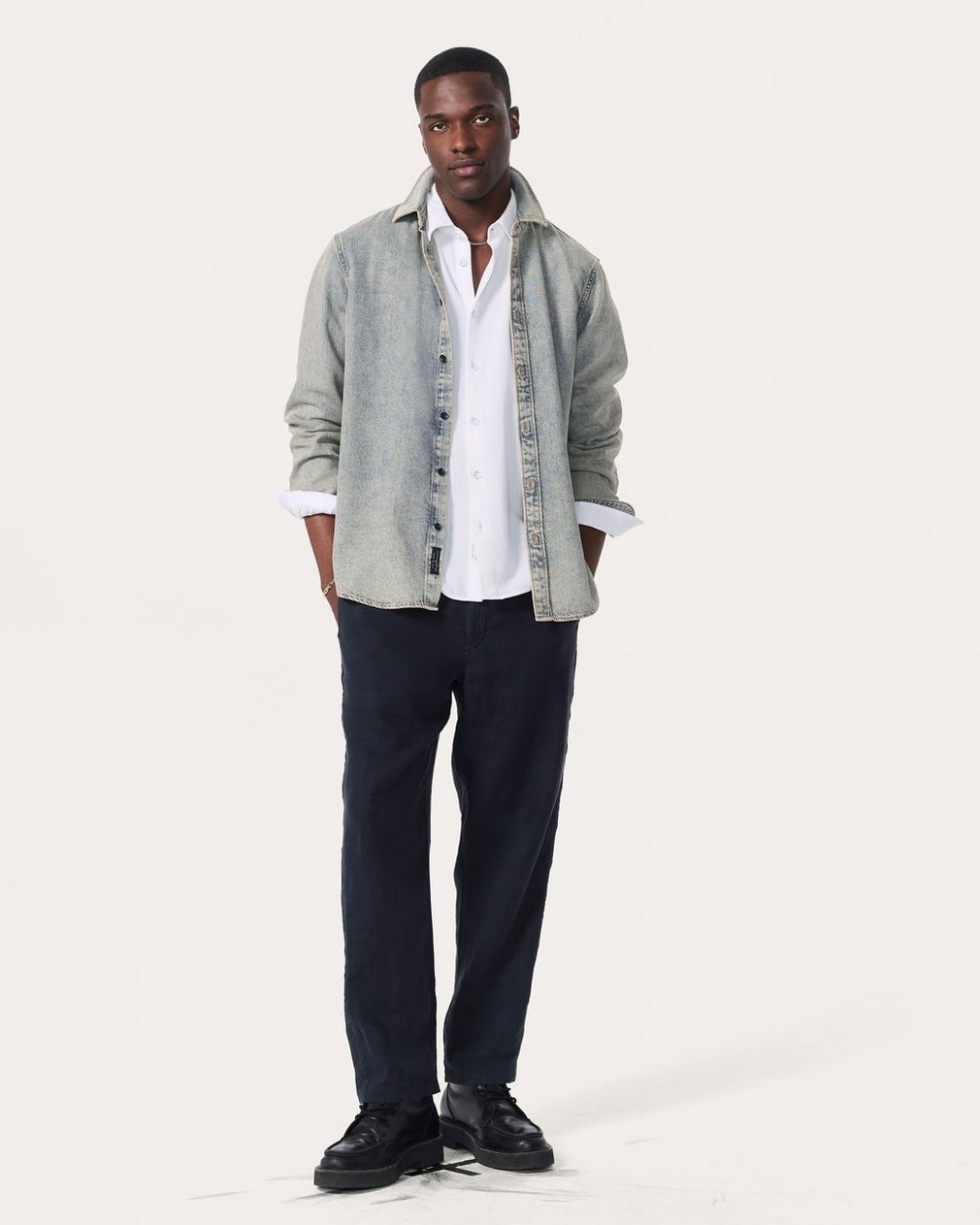 Dalton Canvas Shirt - White