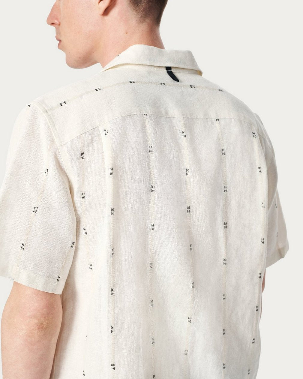 Avery Embroidered Camp Shirt - White Remi Stripe