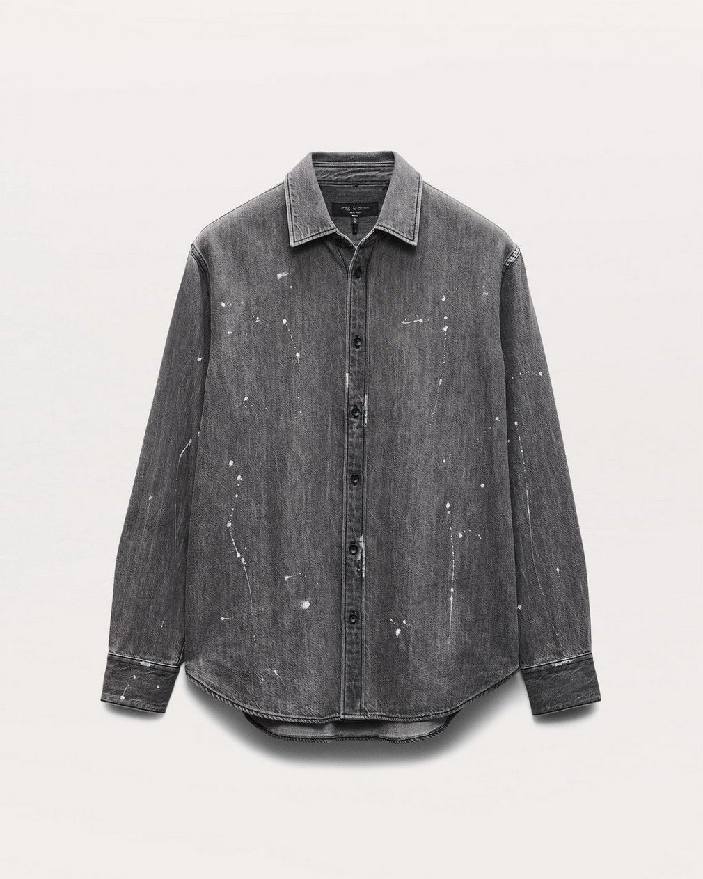 Finch Hand-Painted Denim Shirt - Painted Charcoal