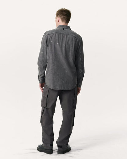 Finch Hand-Painted Denim Shirt - Painted Charcoal