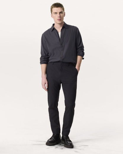 Finch Striped Cotton Gauze Shirt - Dark Grey