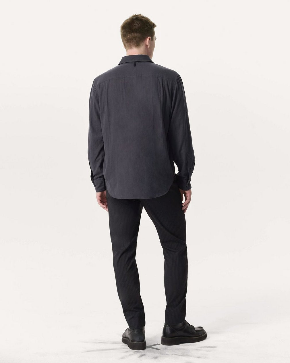 Finch Striped Cotton Gauze Shirt - Dark Grey