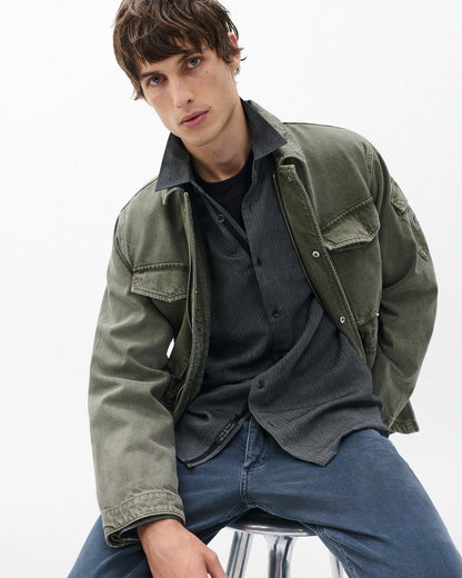 Dalton Geo Patterned Shirt - Grey