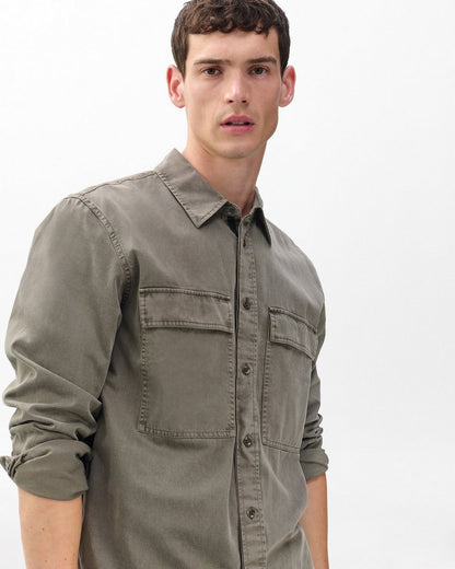 Finch Overdyed Shirt - Brown