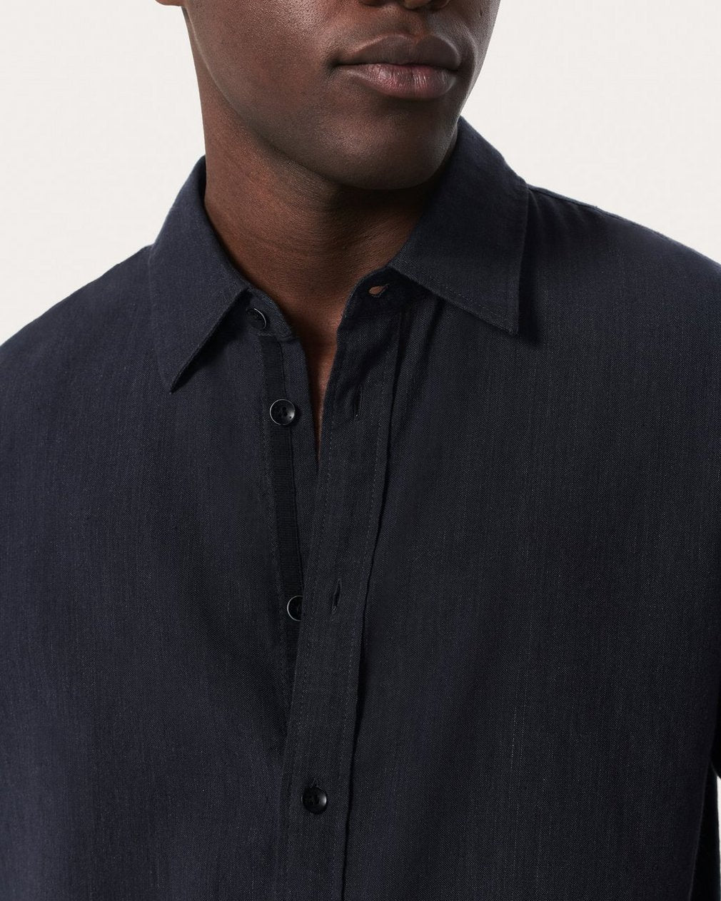 Finch Linen-Blend Shirt - Black