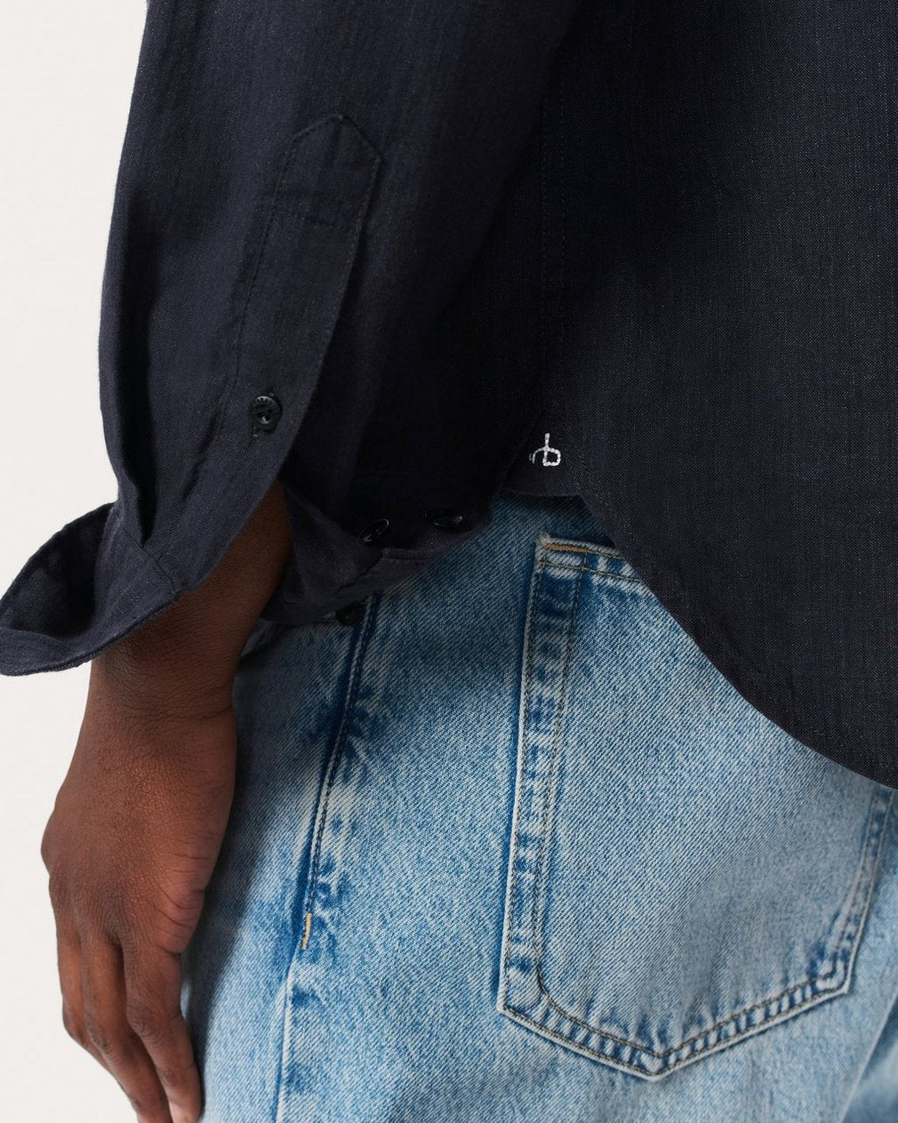 Finch Linen-Blend Shirt - Black