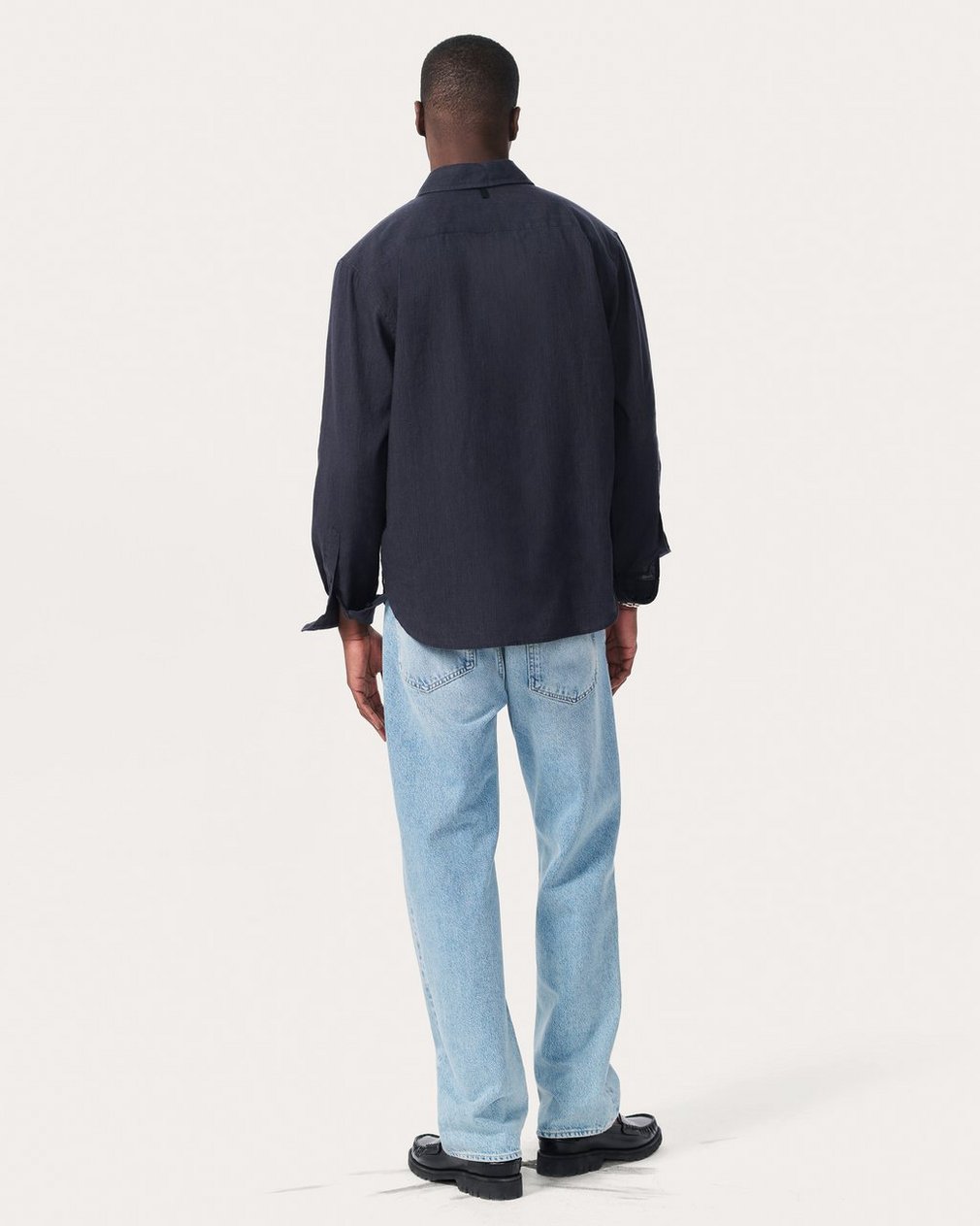Finch Linen-Blend Shirt - Black