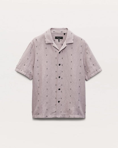Avery Embroidered Camp Shirt - Gull Remi Stripe