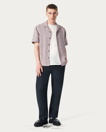 Avery Embroidered Camp Shirt - Gull Remi Stripe
