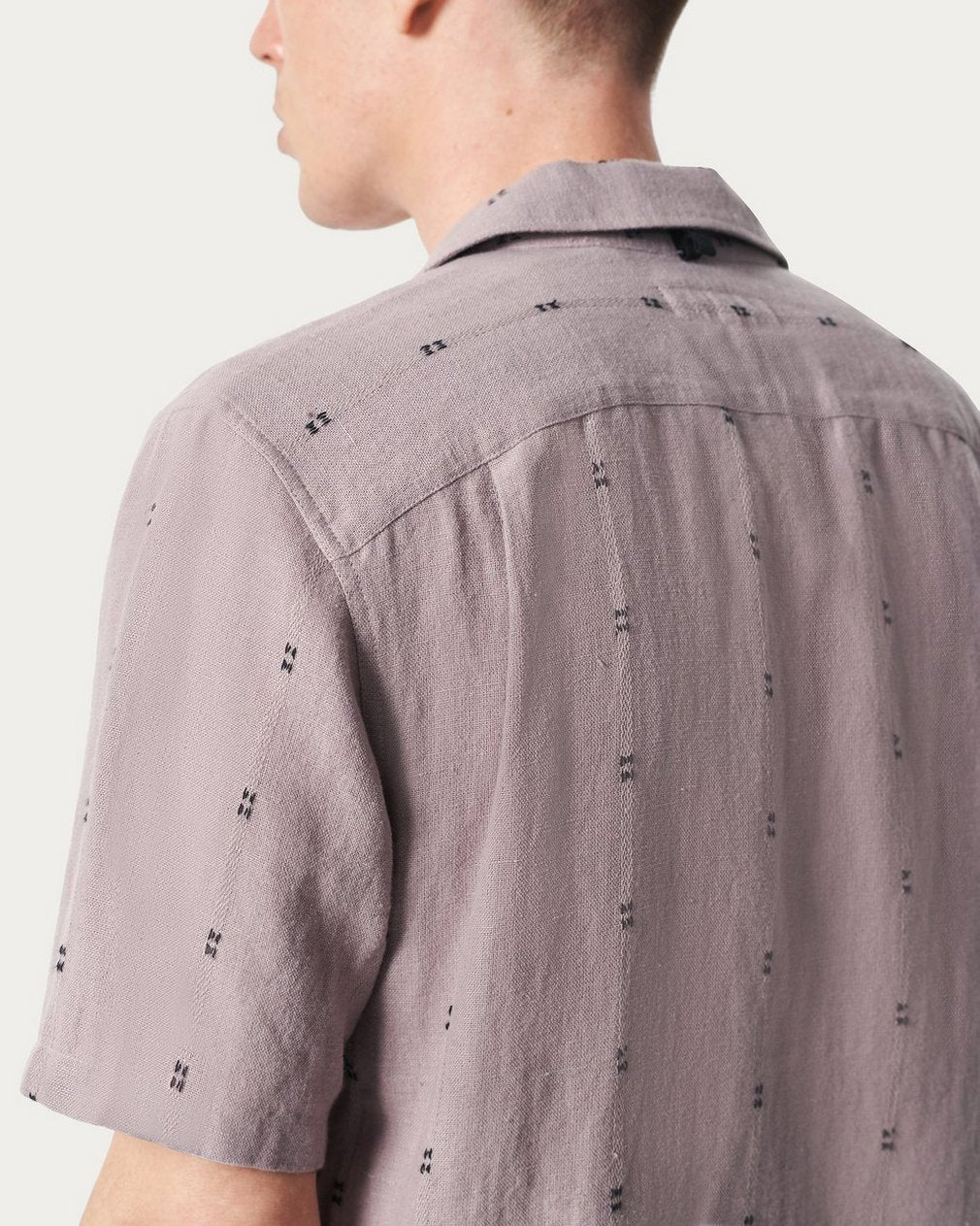Avery Embroidered Camp Shirt - Gull Remi Stripe