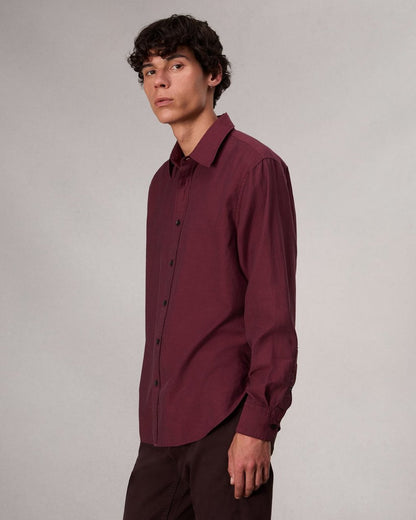 Finch Textured Striped Shirt - Red Stripe
