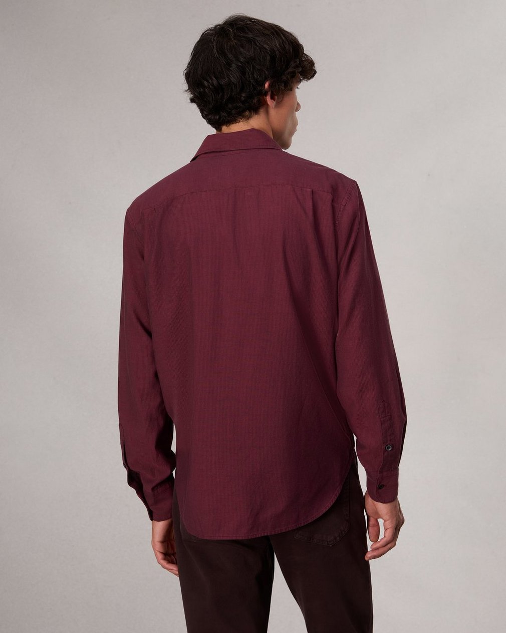Finch Textured Striped Shirt - Red Stripe