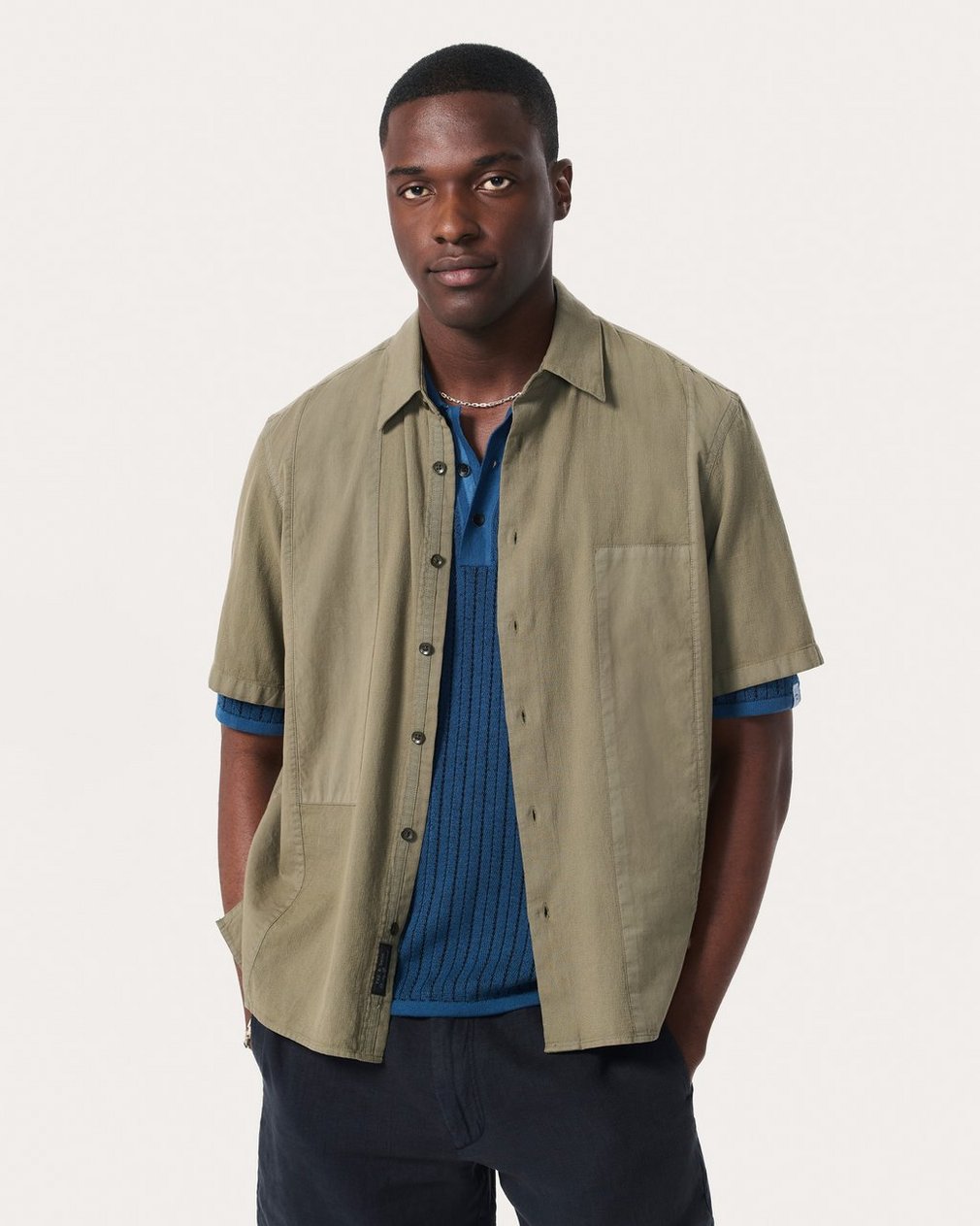 Dalton Patchwork Shirt - Burnt Olive