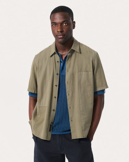 Dalton Patchwork Shirt - Burnt Olive