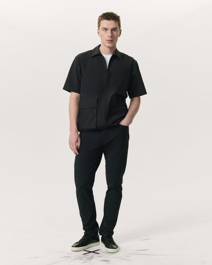 Breaker Relaxed Fit Utility Overshirt - Black