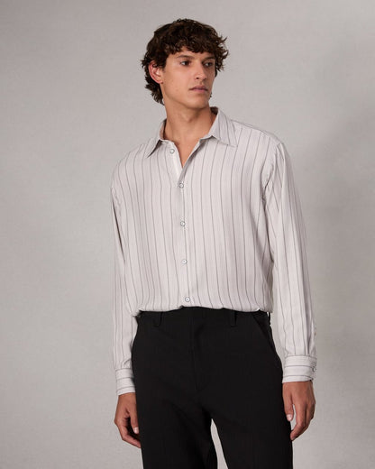 Matthew Striped Shirt - White Stripe