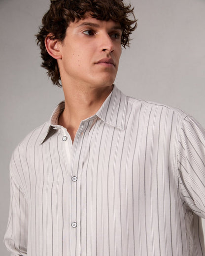 Matthew Striped Shirt - White Stripe