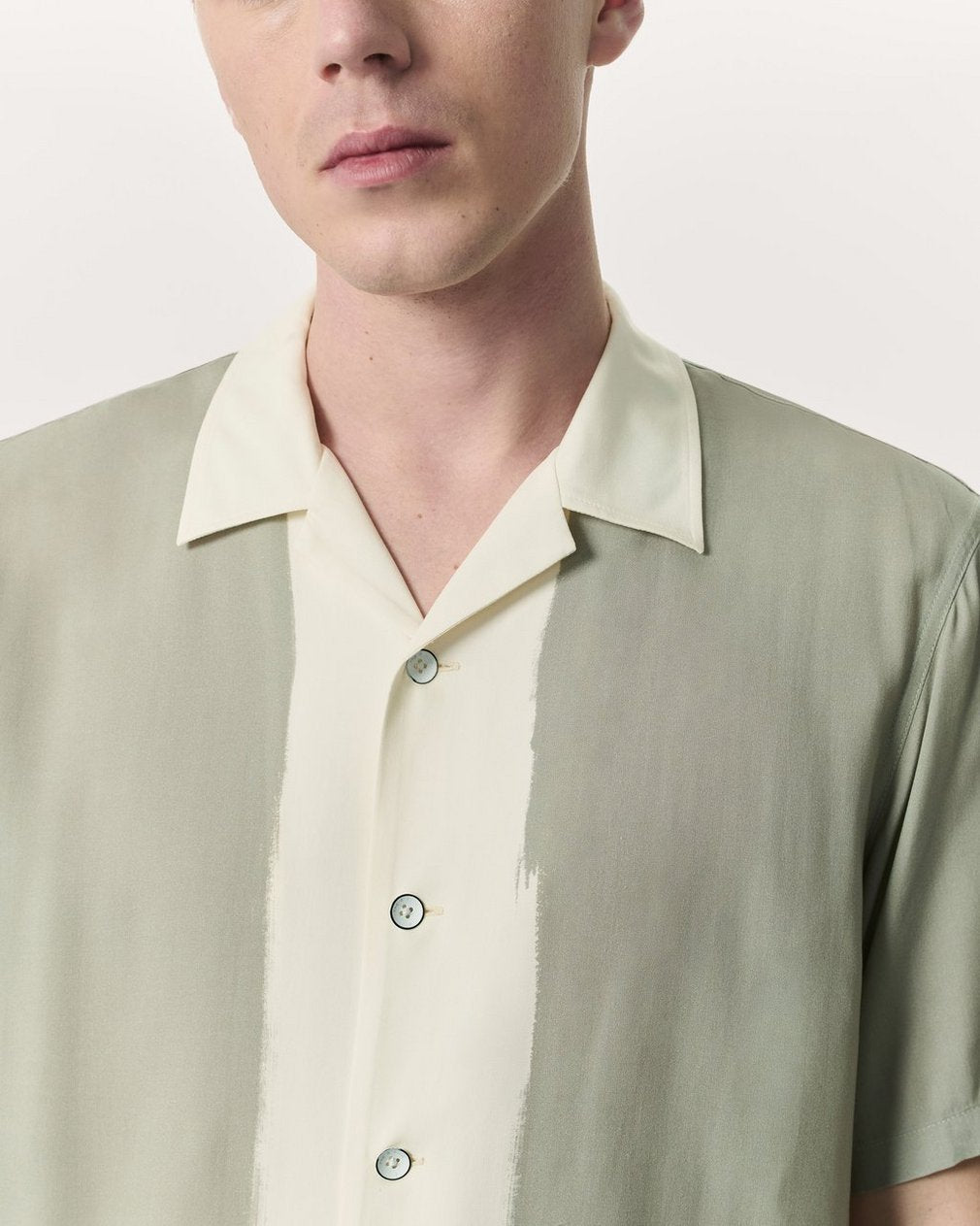 Avery Relaxed Fit Painterly Print Woven Shirt - Tan Anthony Print