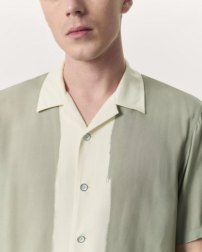 Avery Relaxed Fit Painterly Print Woven Shirt - Tan Anthony Print