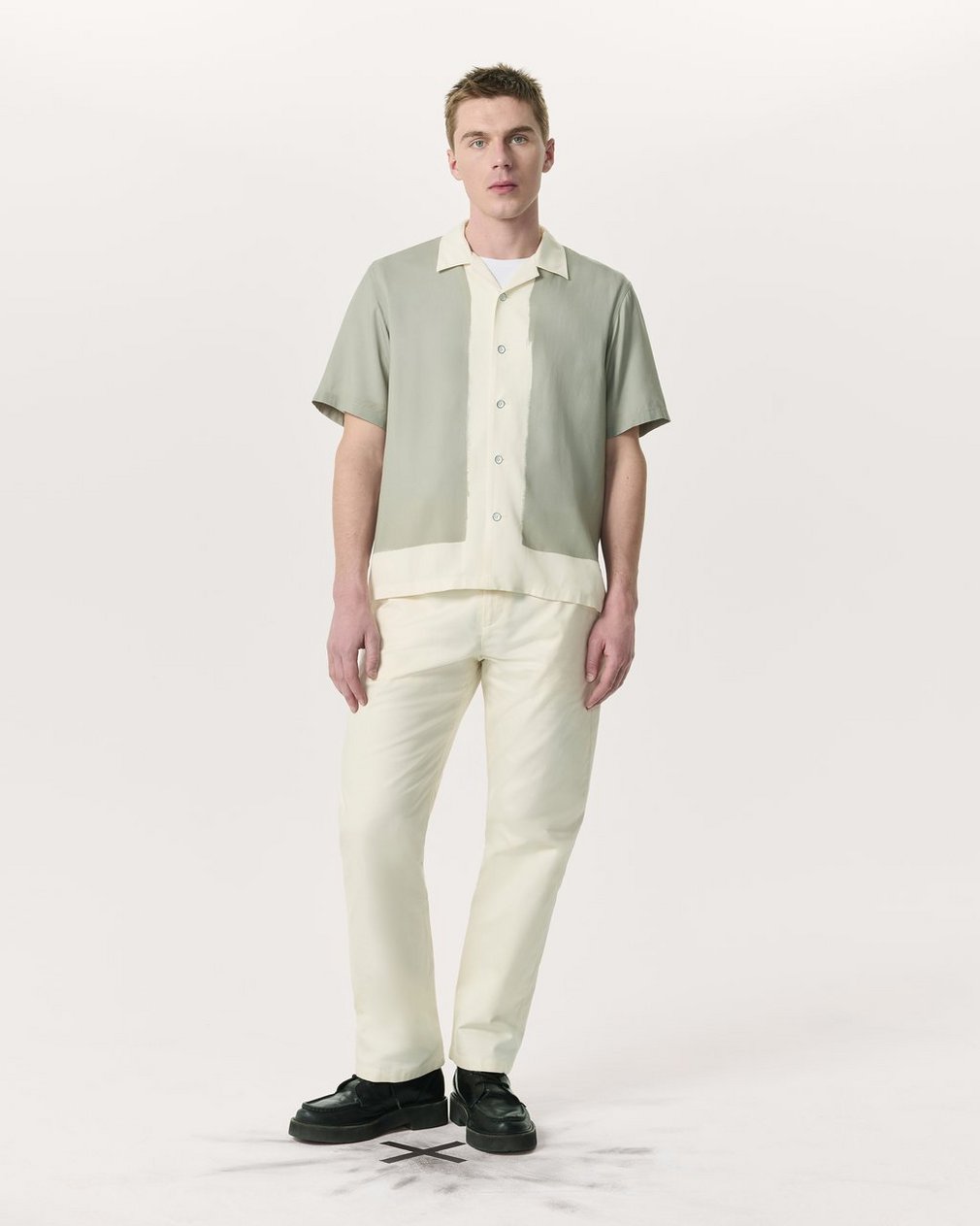 Avery Relaxed Fit Painterly Print Woven Shirt - Tan Anthony Print