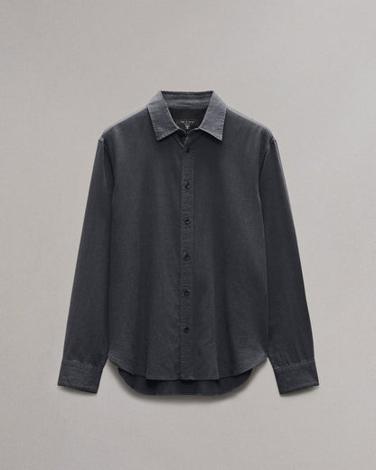 Finch Textured Striped Shirt - Black Stripe
