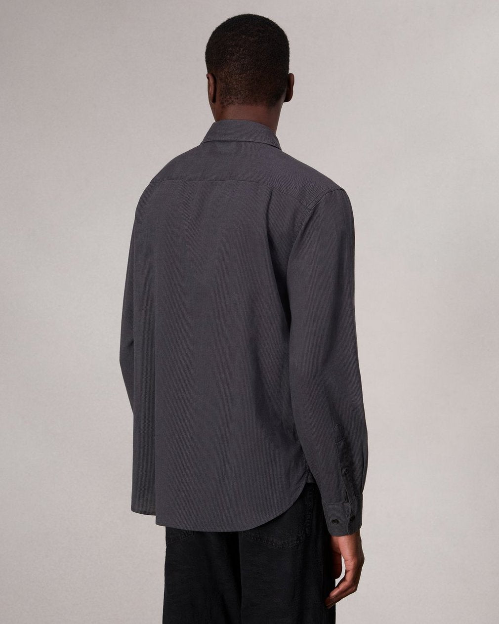 Finch Textured Striped Shirt - Black Stripe
