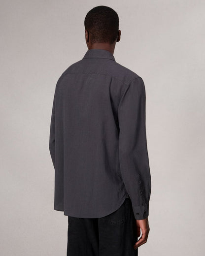 Finch Textured Striped Shirt - Black Stripe