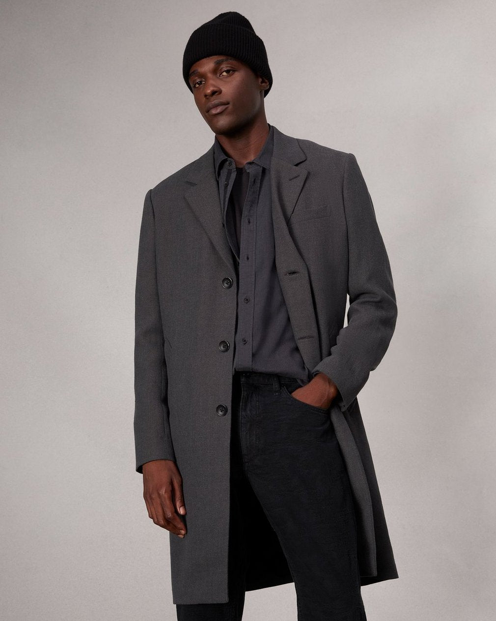 Finch Textured Striped Shirt - Black Stripe