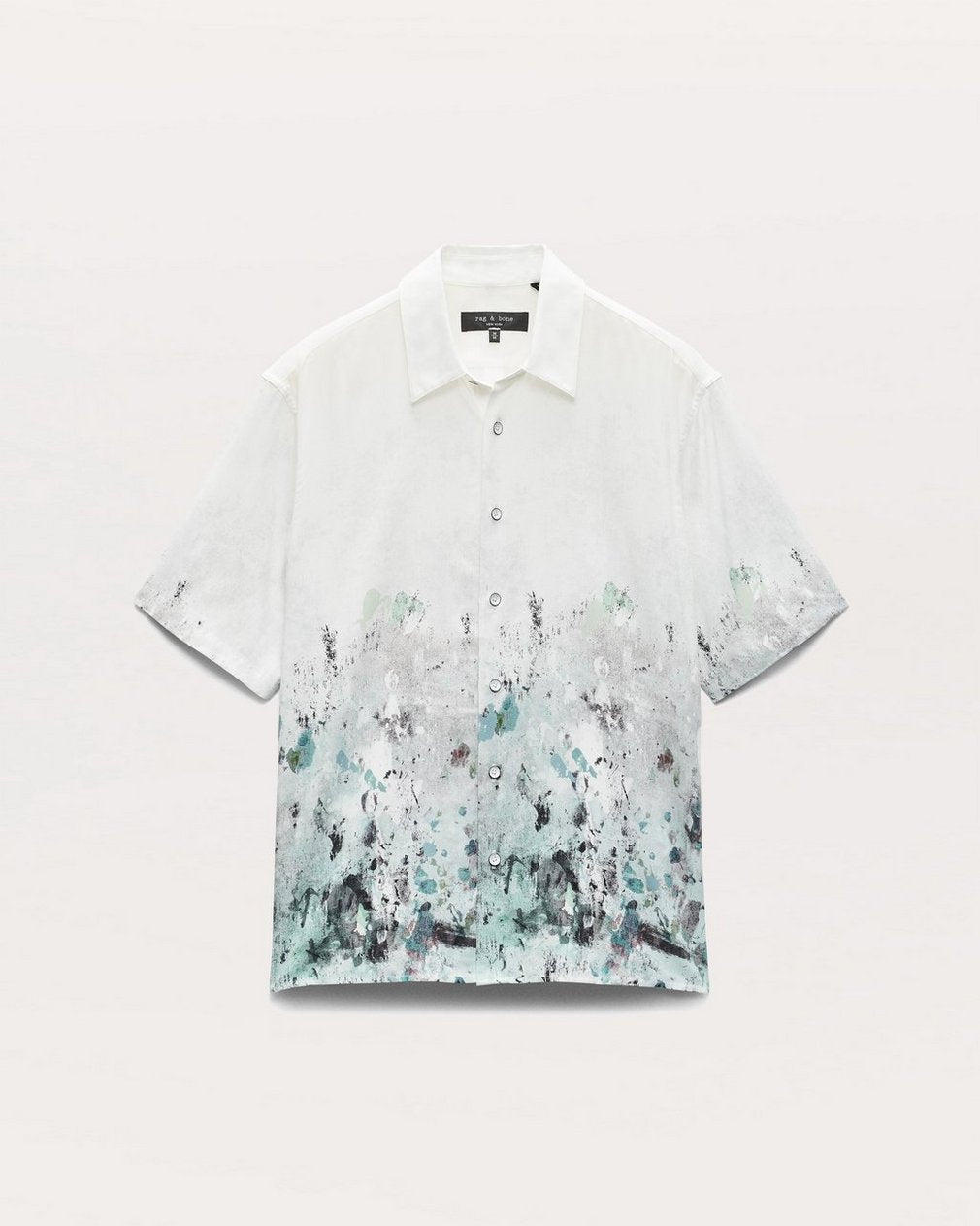 Relaxed Fit Dalton Paint Splatter Shirt - White Paint