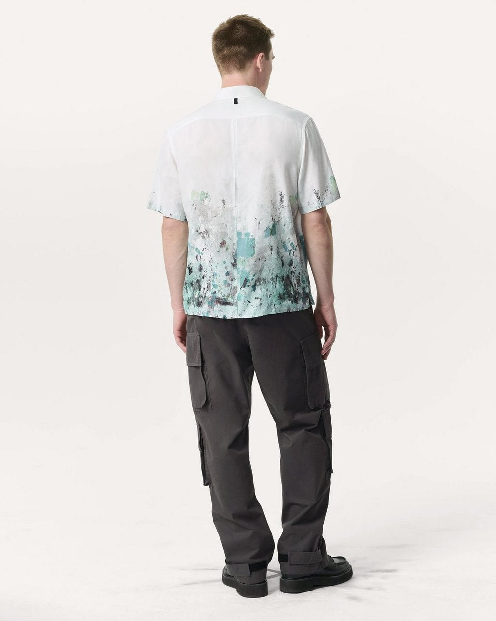 Relaxed Fit Dalton Paint Splatter Shirt - White Paint