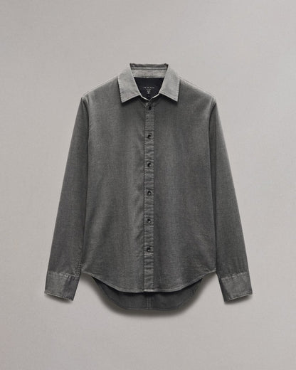 Tomlin Stretch-Cotton Dobby Shirt - Dark Grey