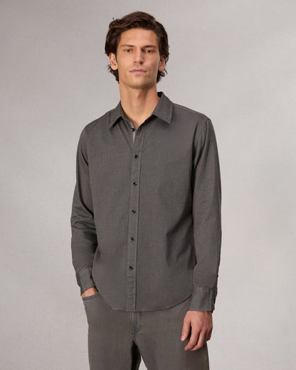 Tomlin Stretch-Cotton Dobby Shirt - Dark Grey