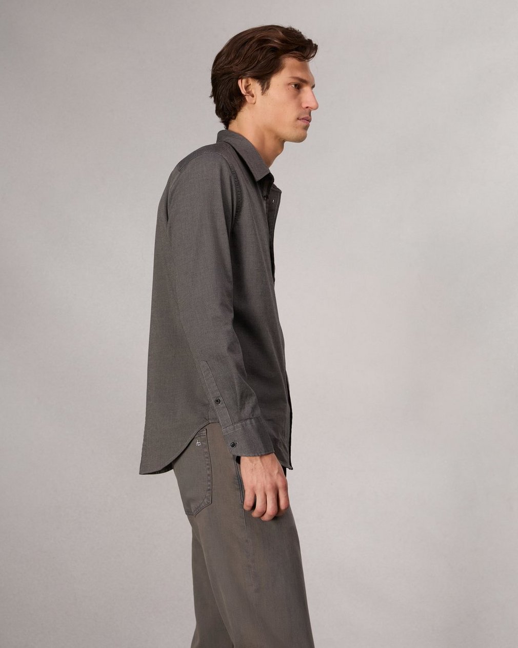 Tomlin Stretch-Cotton Dobby Shirt - Dark Grey