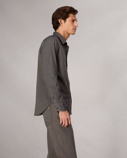 Tomlin Stretch-Cotton Dobby Shirt - Dark Grey
