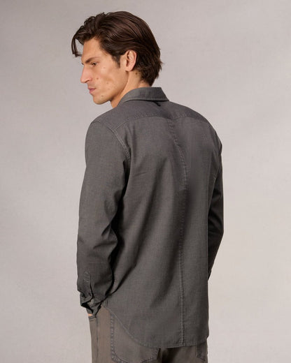 Tomlin Stretch-Cotton Dobby Shirt - Dark Grey