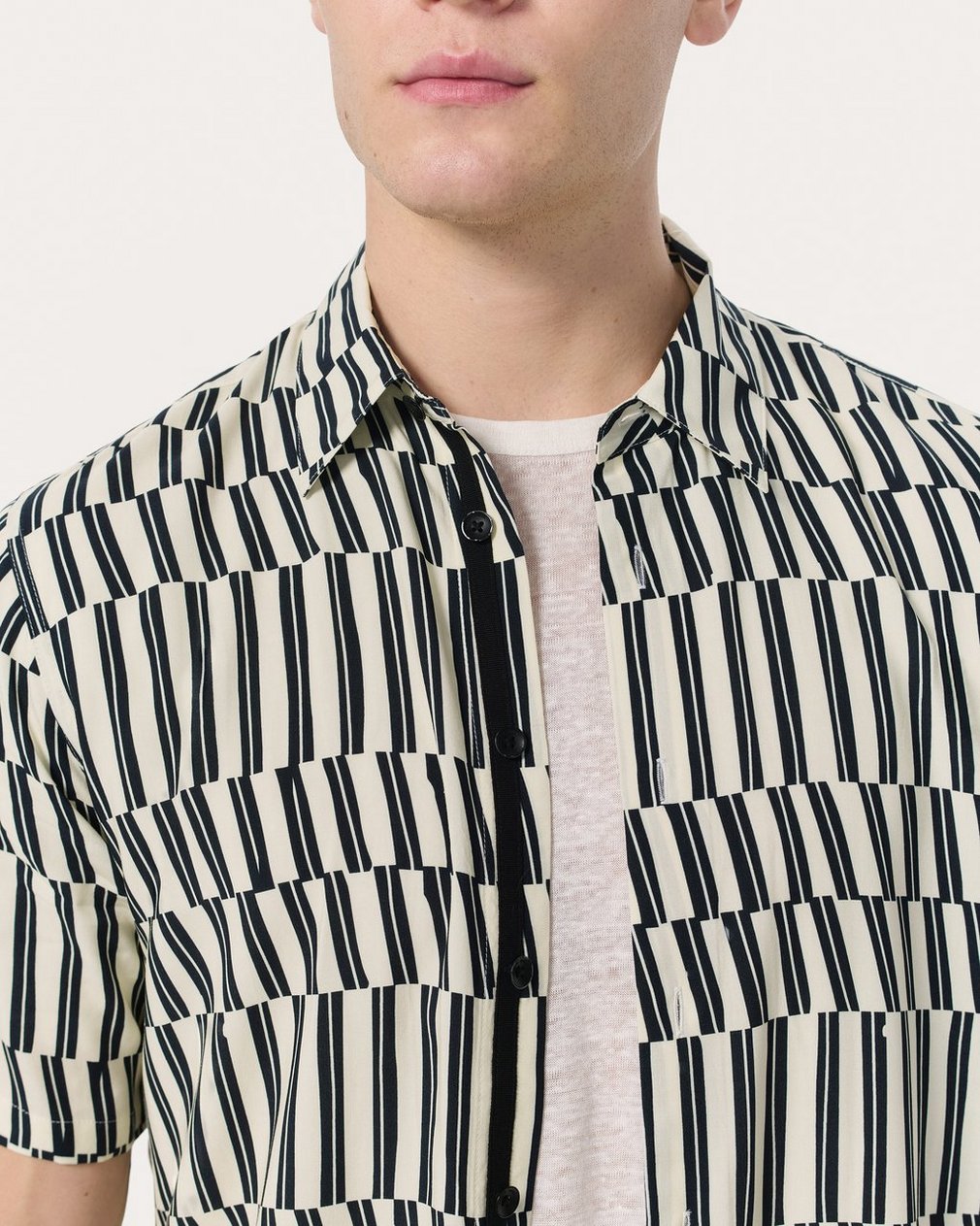Dalton Printed Shirt - Blue & White Joff Print
